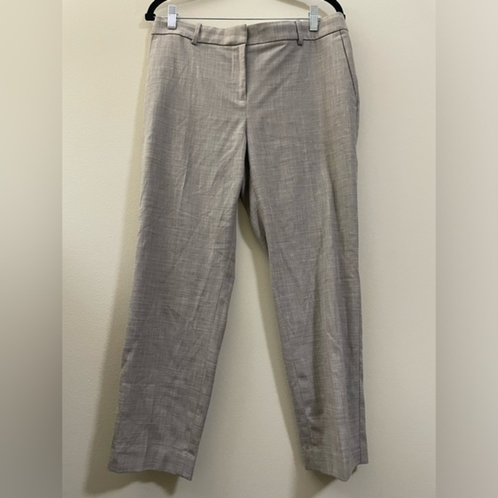 Ann Taylor Beige Gray Straight Leg Work Ankle‎ Trousers - 10P